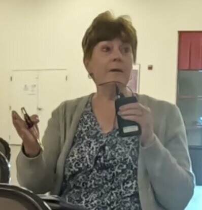 Beatty's Betty Baker challenges Sheriff McGill on limited police equipment for Beatty. (Thomas ...