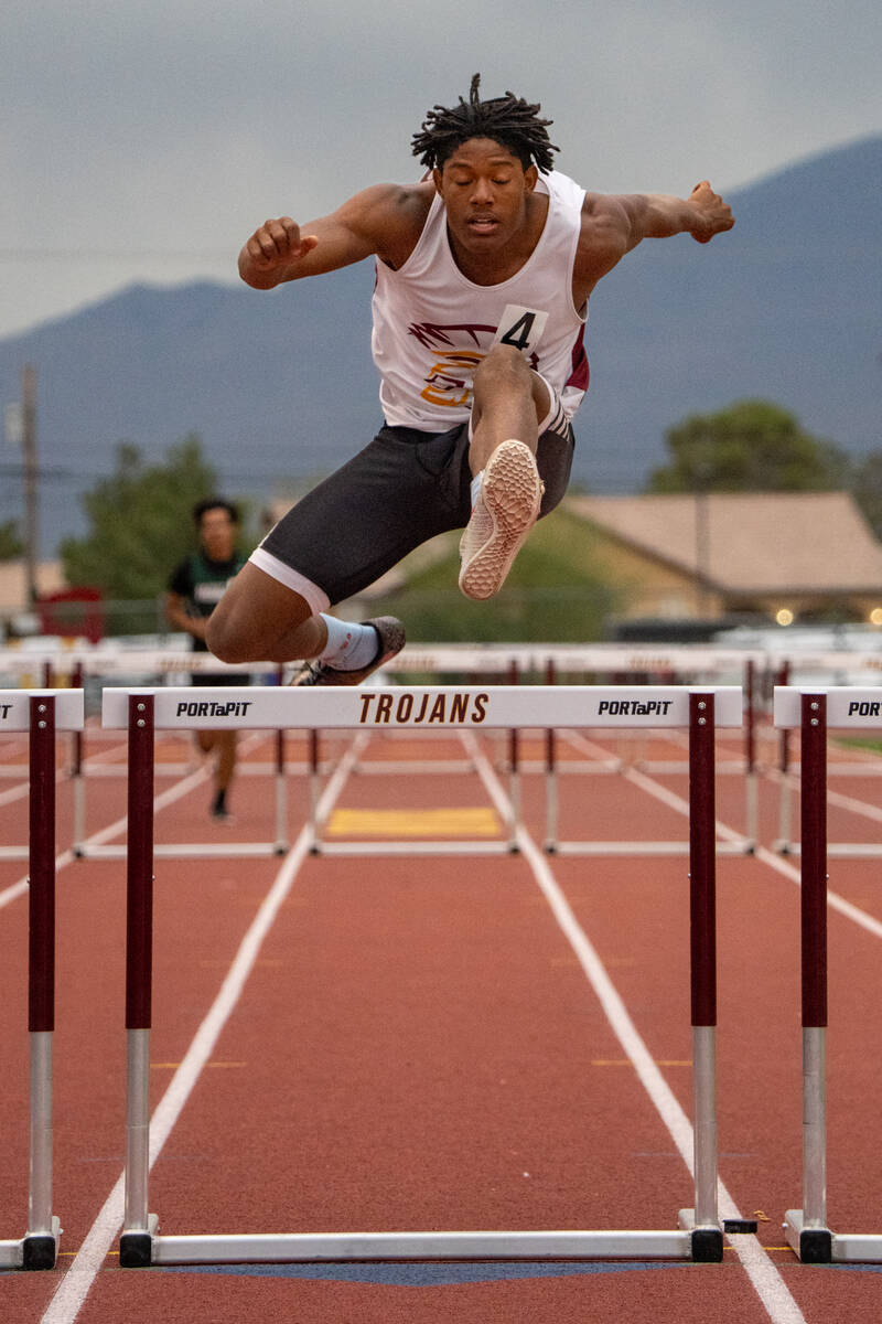 Pahrump Valley High School senior and Indiana Tech commit Jayden Crisler takes third in the 300 ...