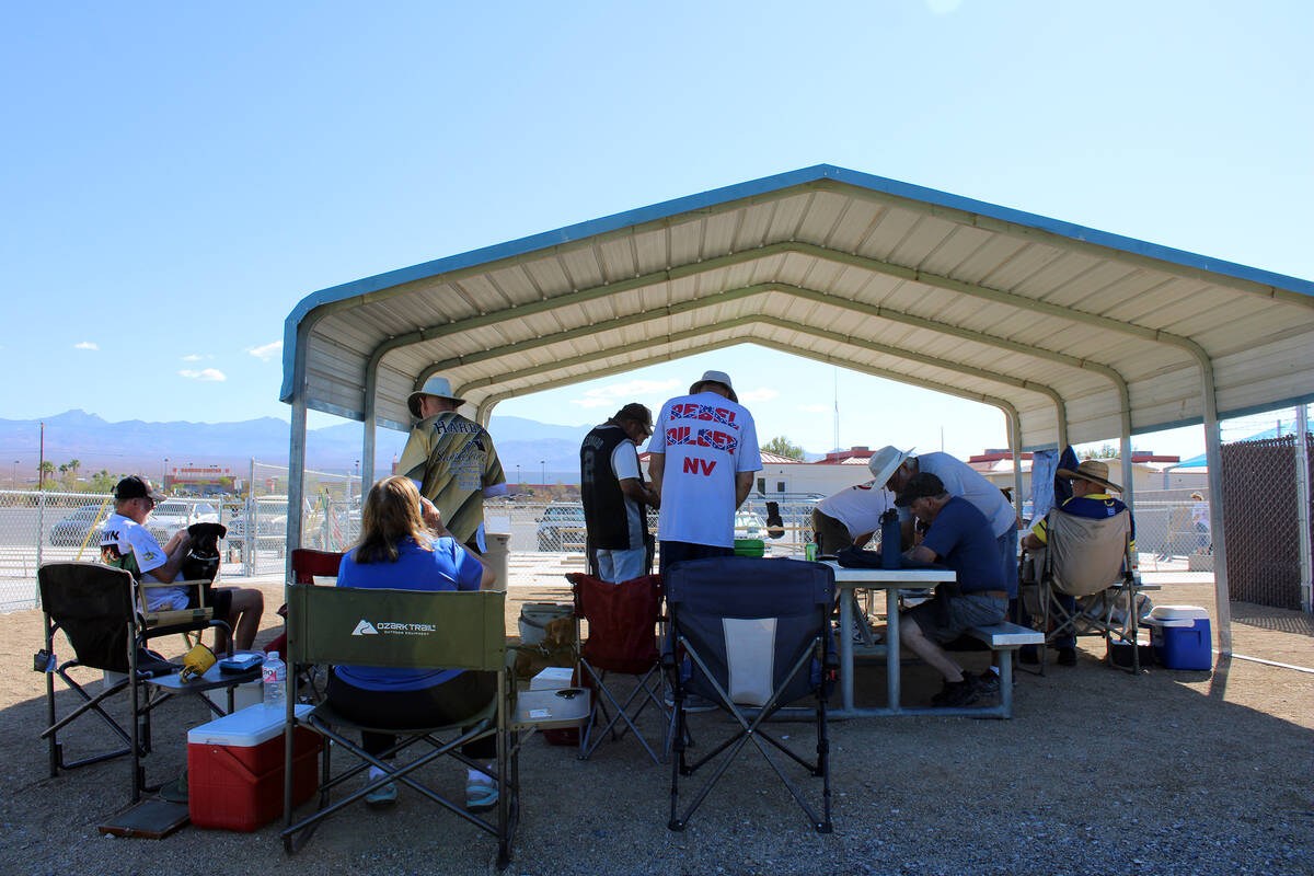 Pitchers from a past Nevada State Horseshoe Pitchers Association tournament hang out at the Pet ...