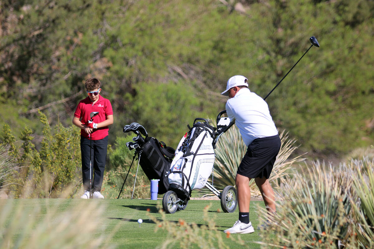 Rosemary Clarke Middle School eighth-grader Anthony Aguilar prepares to drive the ball out onto ...