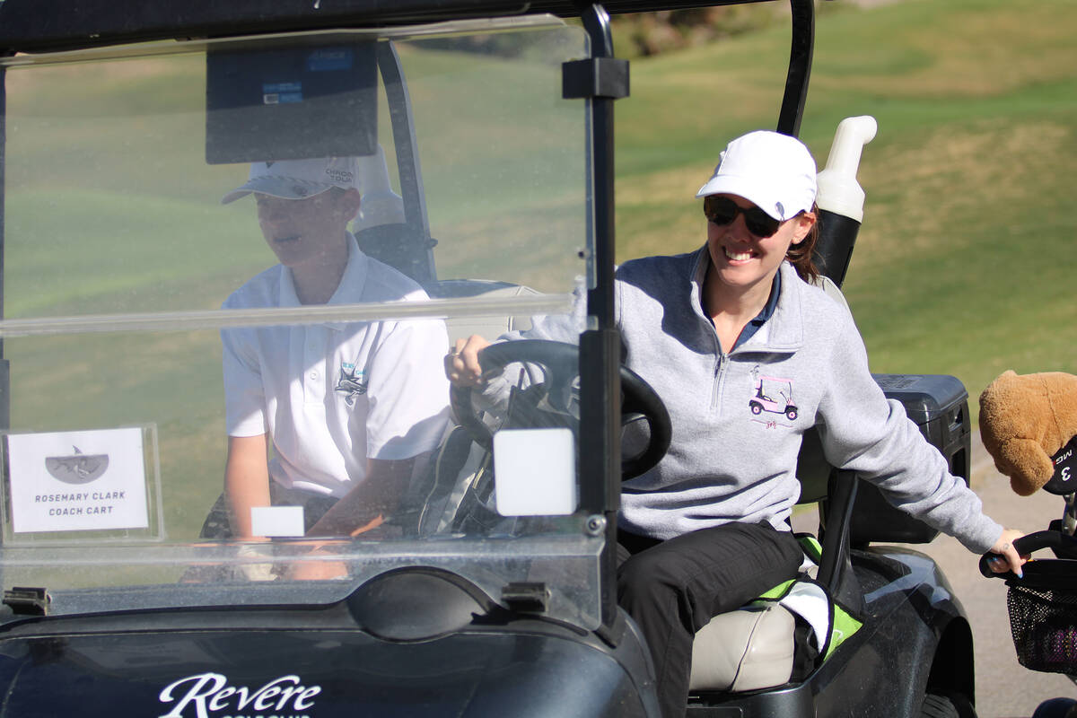 Rosemary Clarke Middle School head coach Sierra McKillips and RCMS eighth-grader Zane Bandazian ...