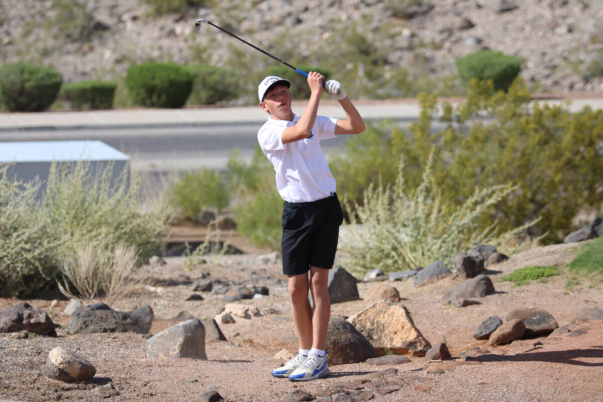 Rosemary Clarke Middle School eighth-grader Cooper Hunn attempts to get himself back onto the g ...