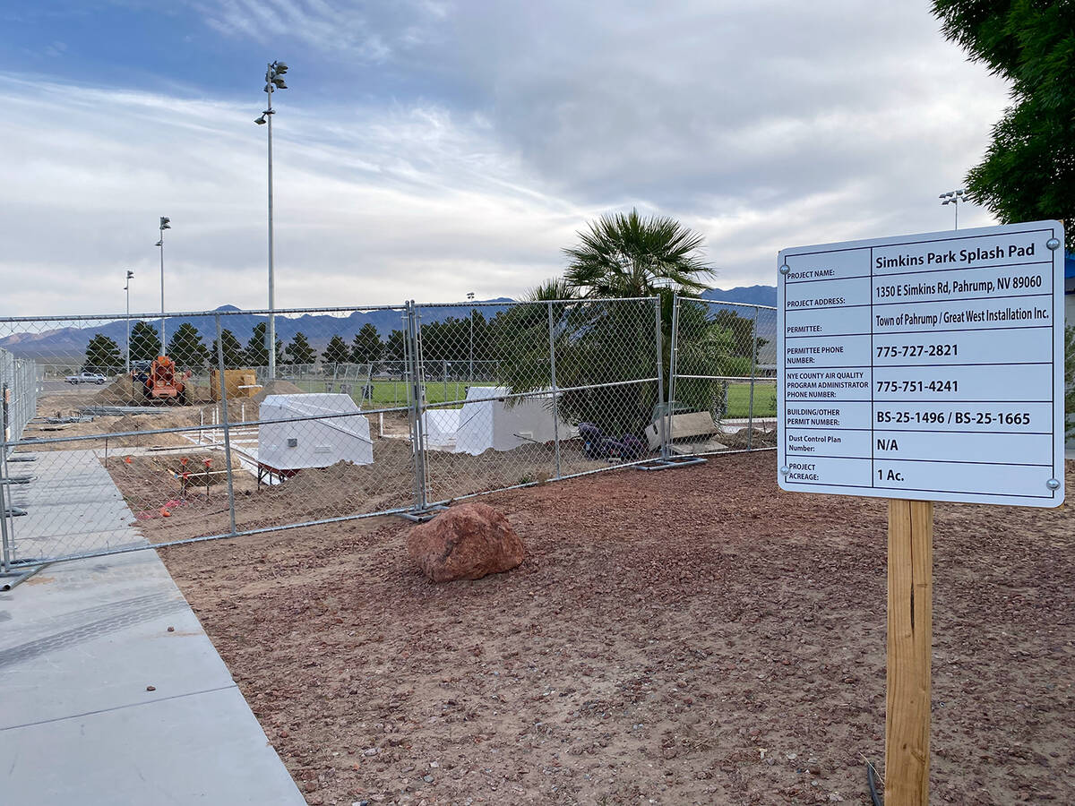 A section of Simkins Park is currently fenced off as crews work on installing the equipment tha ...