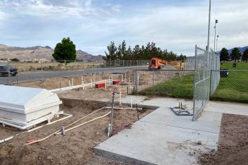 Simkins Park has been the site of construction over the past few weeks, with the chemical tanks ...