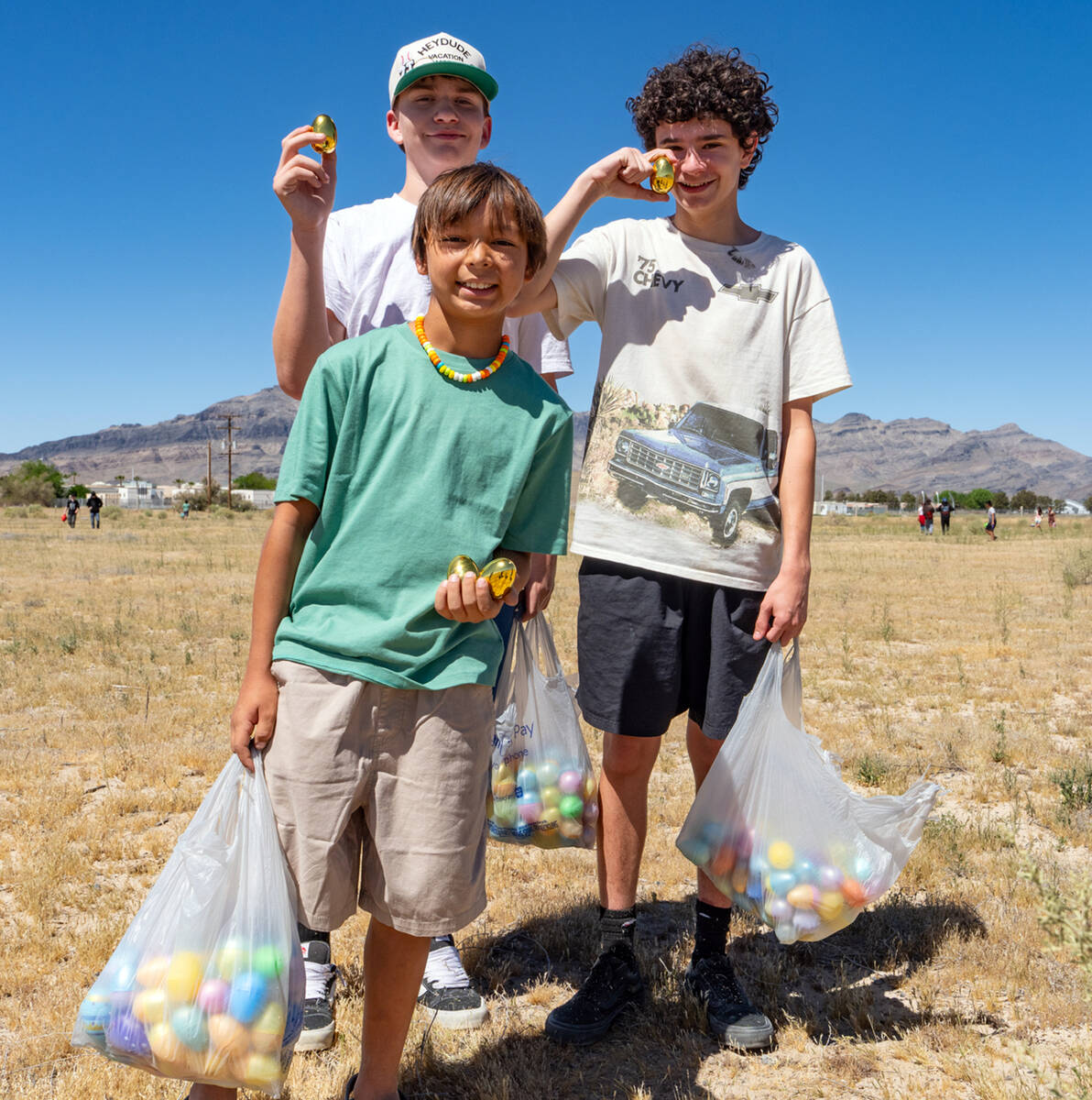 The older youth taking part in the Simkins Park Easter festivities were directed to the expanse ...