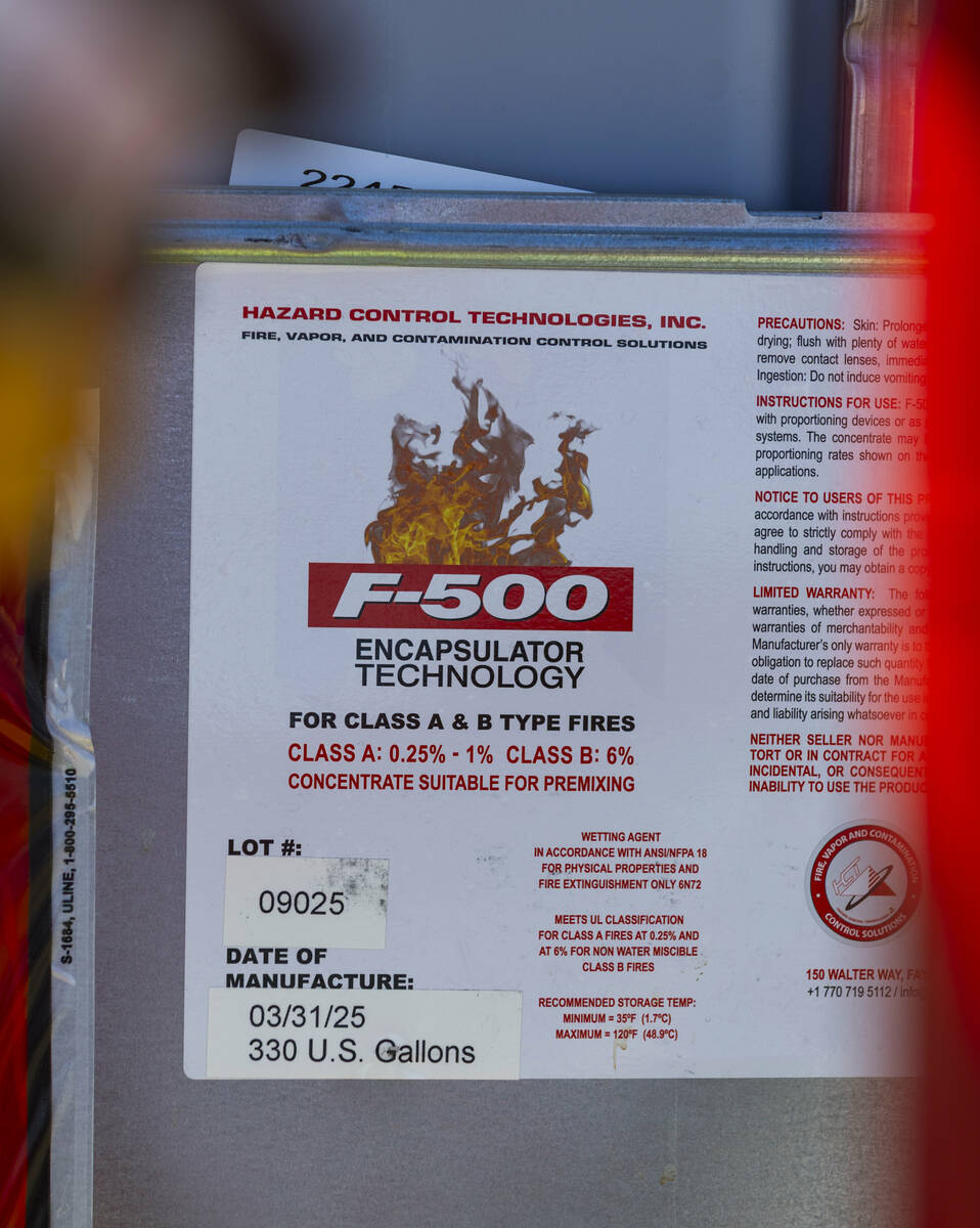 A sticker on F-500 Encapsulator Technology now being employed by the Nye County Emergency Manag ...