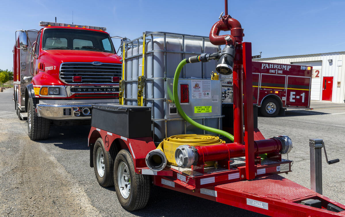 A mobile Nye County Emergency Management/Fire unit and tender to deploy F-500 Encapsulator Tech ...