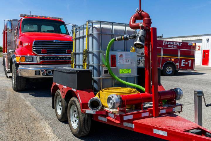 A mobile Nye County Emergency Management/Fire unit and tender to deploy F-500 Encapsulator Tech ...