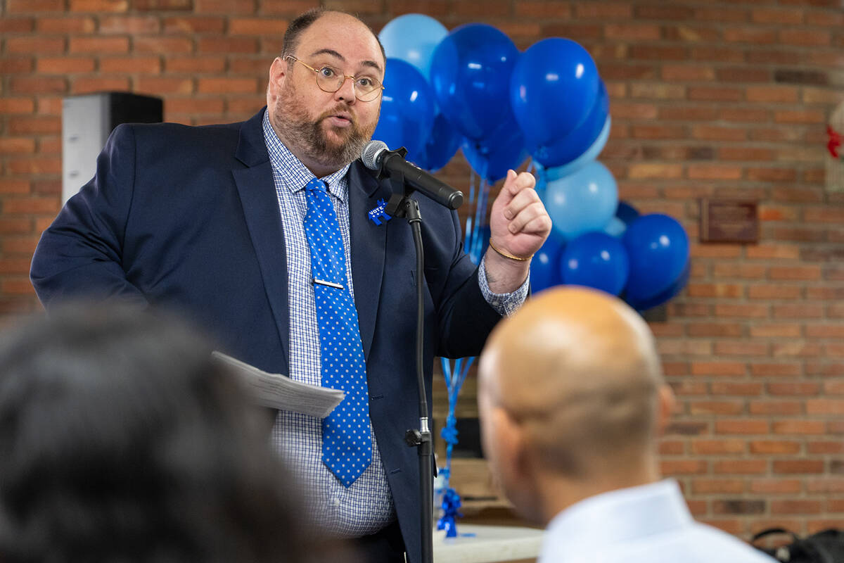 Michael MacDougall, a Democratic candidate for state controller, discussed his campaign with th ...