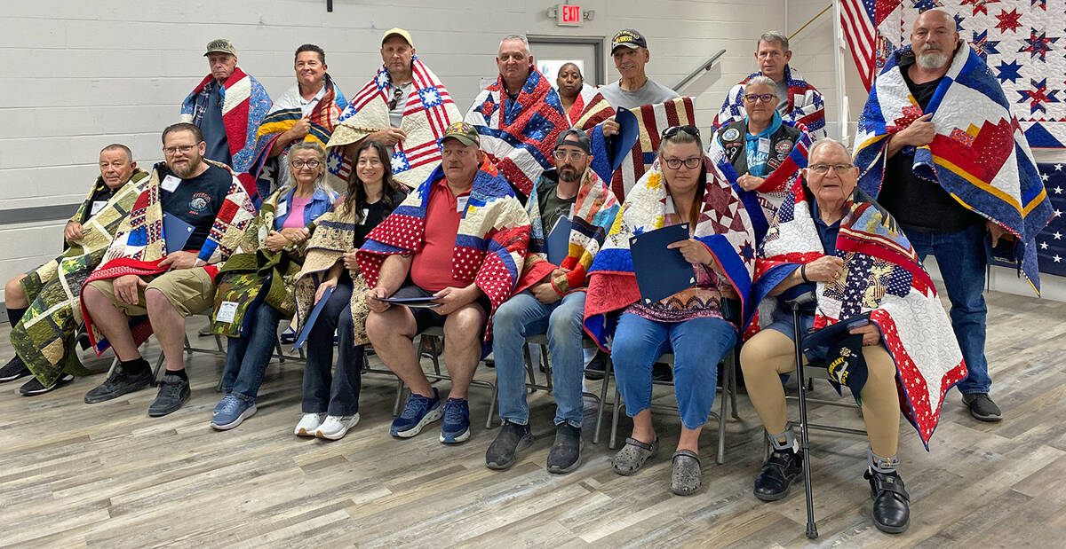 The Nye County Valor Quilters hosted their semi-annual Pahrump Quilts of Valor Presentation Cer ...