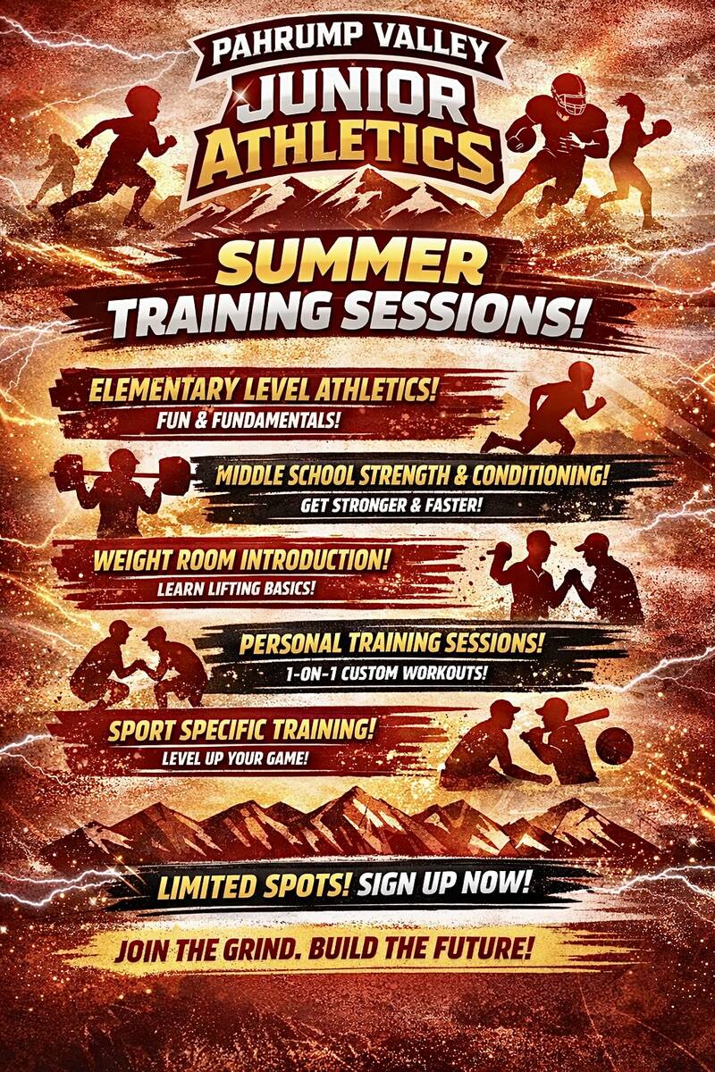 This summer, the Pahrump Valley Junior Athletics program will be hosting a variety of training ...