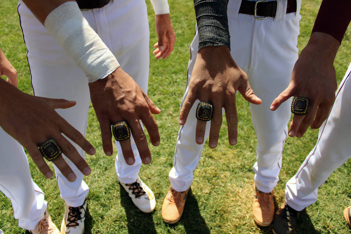 The original senior crew that was part of the state championship team in 2023 proudly displays ...