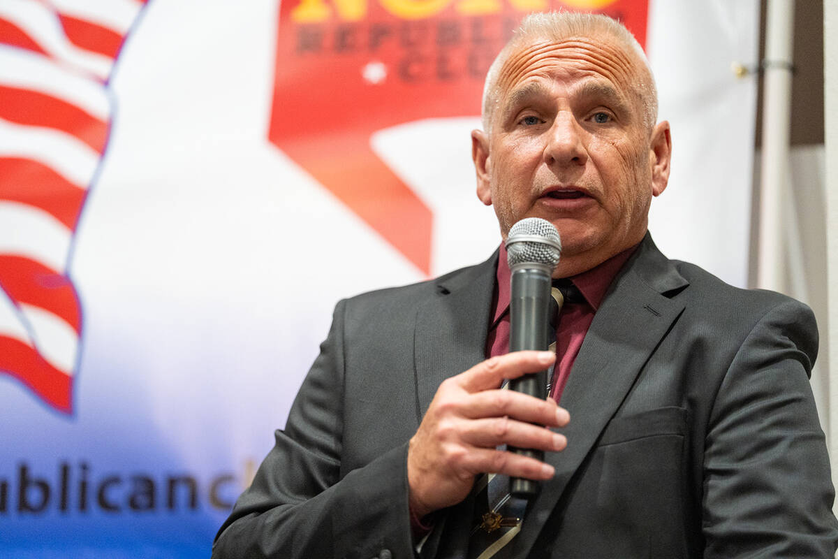 Republican candidate Jeff Snow at the Nye County Republican Club debate on Monday, April 20. (J ...