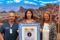 Desert View Hospital Chief Nursing Officer Teresa Hern, center, recently celebrated one year wi ...
