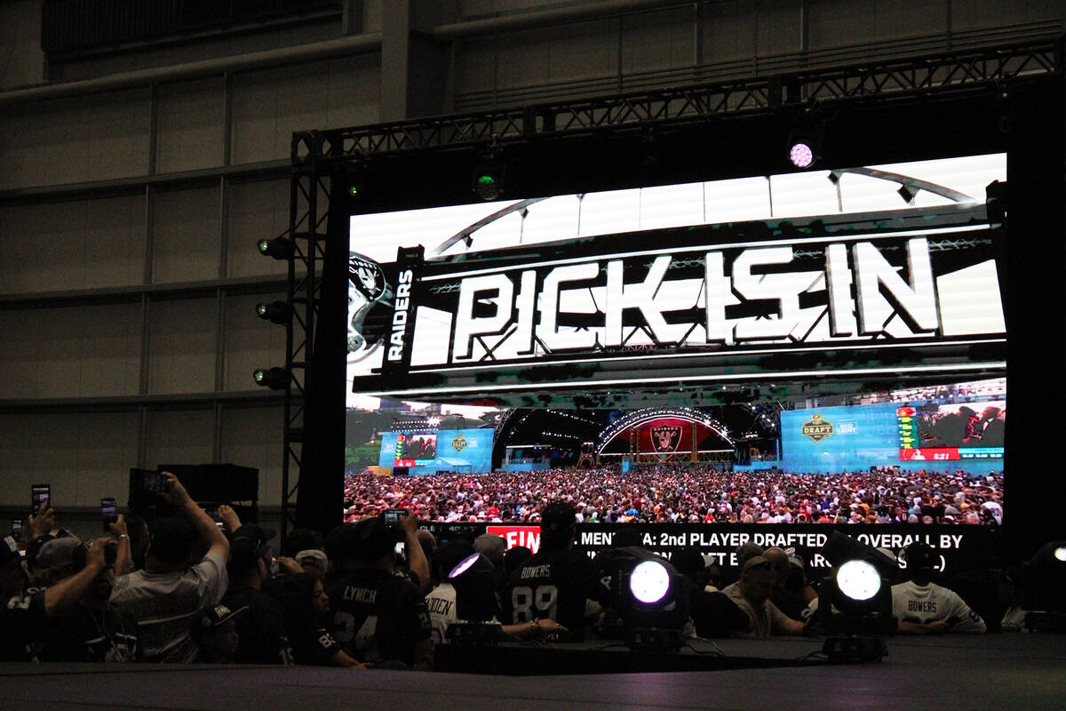 The Raiders held their draft selections to the public on Round 2 and 3 of the 2026 NFL Draft at ...