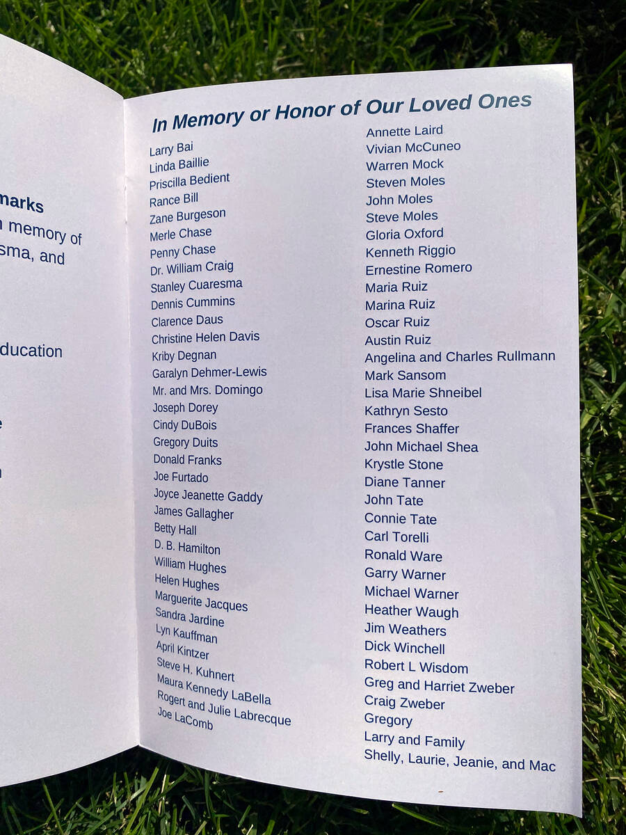 Nathan Adelson Hospice honored its many area patients who have passed away during the Celebrati ...