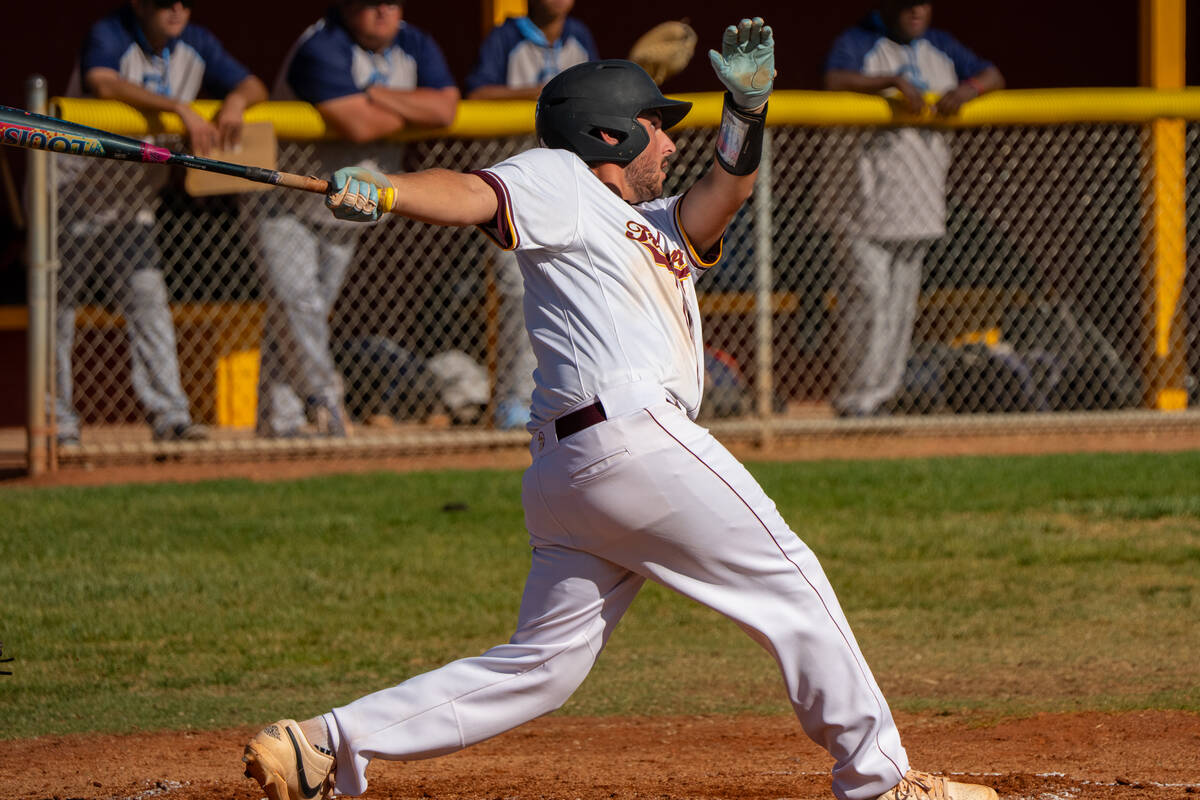 Pahrump Valley High School senior Jack Walker finished his last game as a senior, going 1-for-2 ...