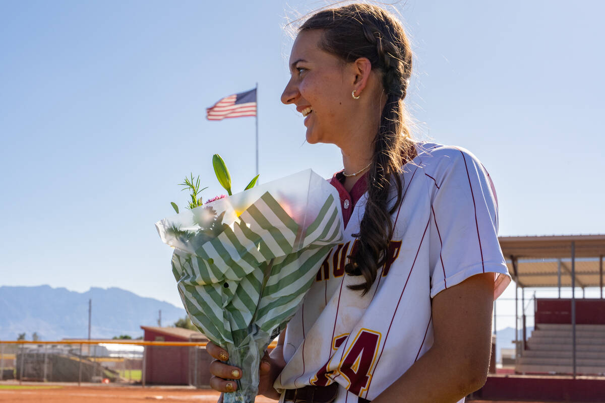 Pahrump Valley High School freshman Olivia Veloz celebrated her 15th birthday with a Trojans vi ...
