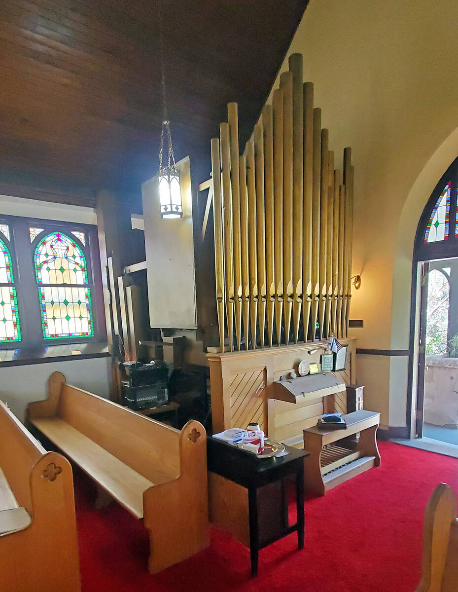 Inside St. Mark's P.E. Church, where Tonopah Community Church holds its services, is one of the ...