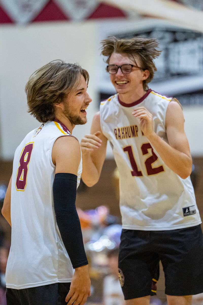Pahrump Valley High School senior teammates Elijah Thompson and James Wilson are fired up after ...