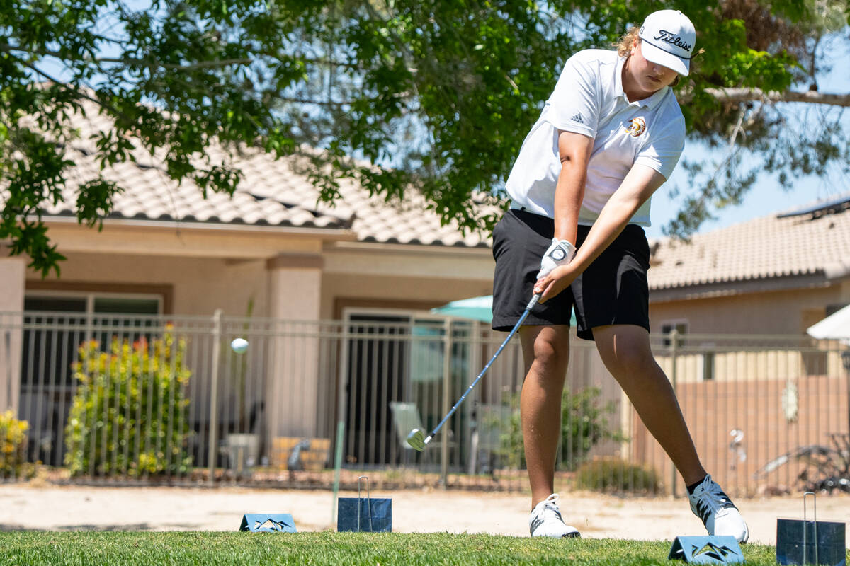 Pahrump Valley High School boys golf freshman Brody Myers shot a consistent 86 (+14) on both da ...