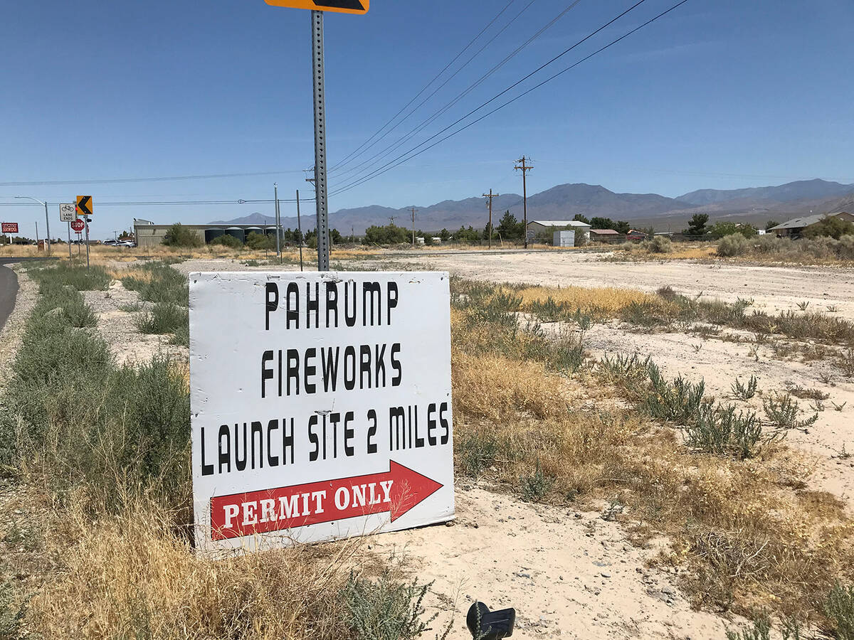 The Pahrump Fireworks Safety Site is open from 7 p.m. to 11 p.m., weather permitting, on Friday ...