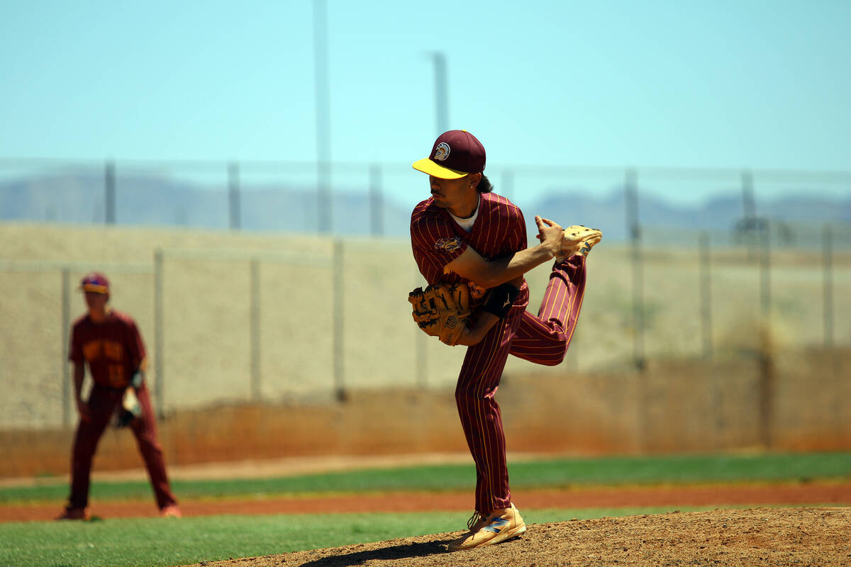 Pahrump Valley High School senior Vinny Whitney turned in a dominate performance in his final g ...