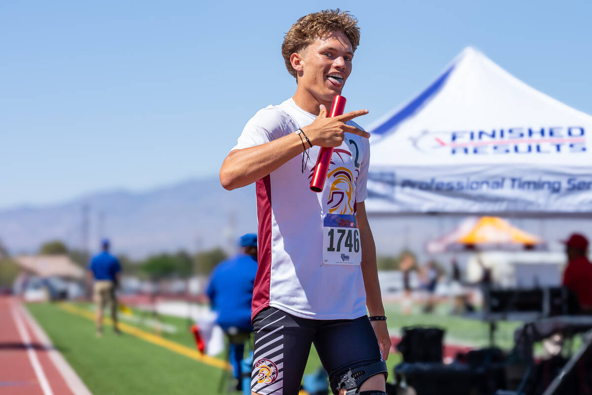 Pahrump Valley High School senior Jace Wulfenstein flashes a quick smile prior to the Class 3A ...