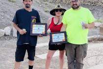 Shoes $ Brews pitchers show off their winnings following a tournament last Sunday at the Arroyo ...