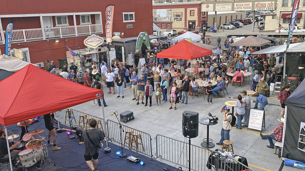 Tonopah's Downtown Plaza was packed with people throughout Friday, May 22 as Jim Butler Days at ...