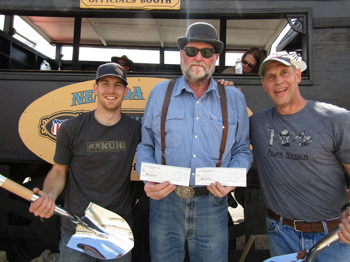 Taskar Eason, left, and James Eason, right, took home 1st place in the Nevada Mining Championsh ...