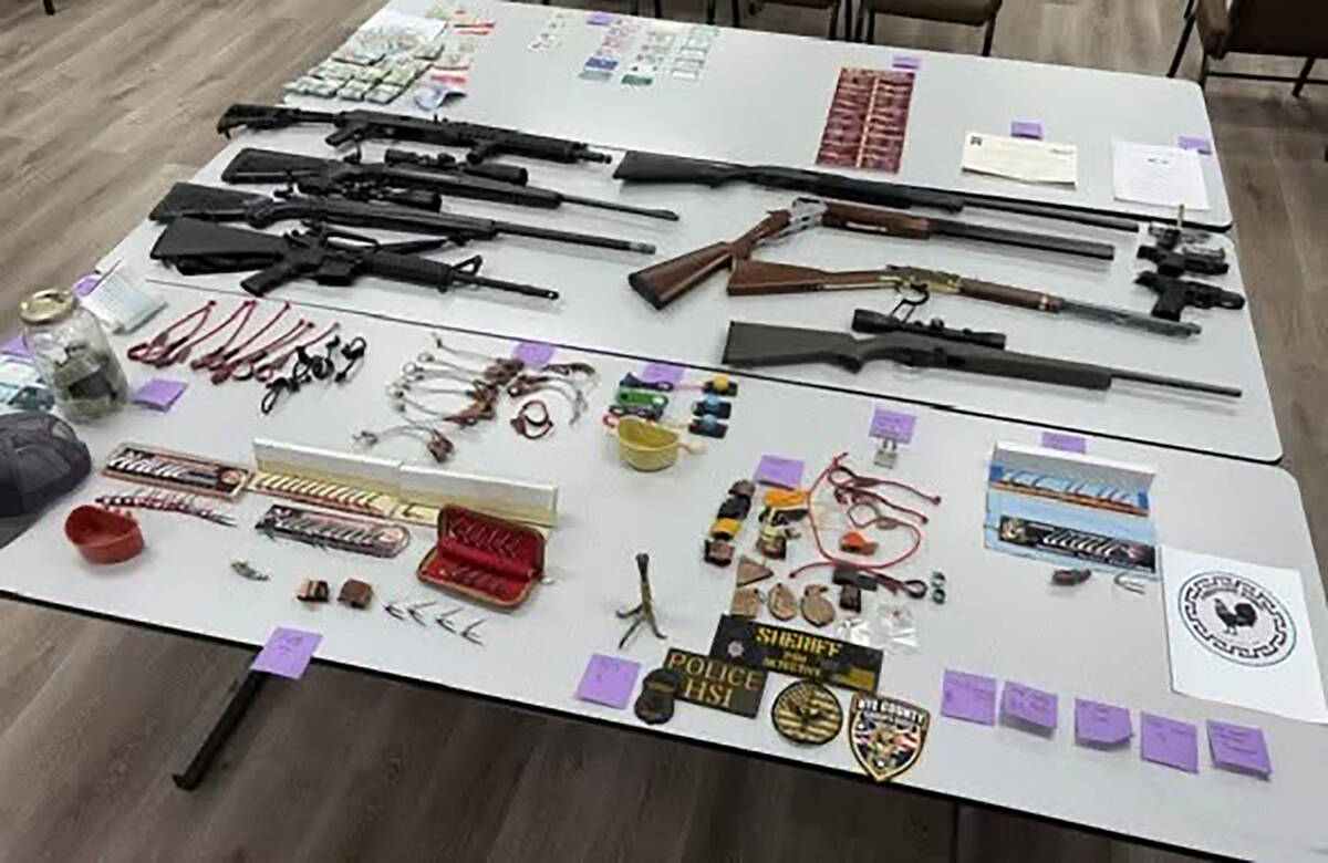Over 400 birds, 11 firearms and cockfighting implements were some of the items authorities seiz ...