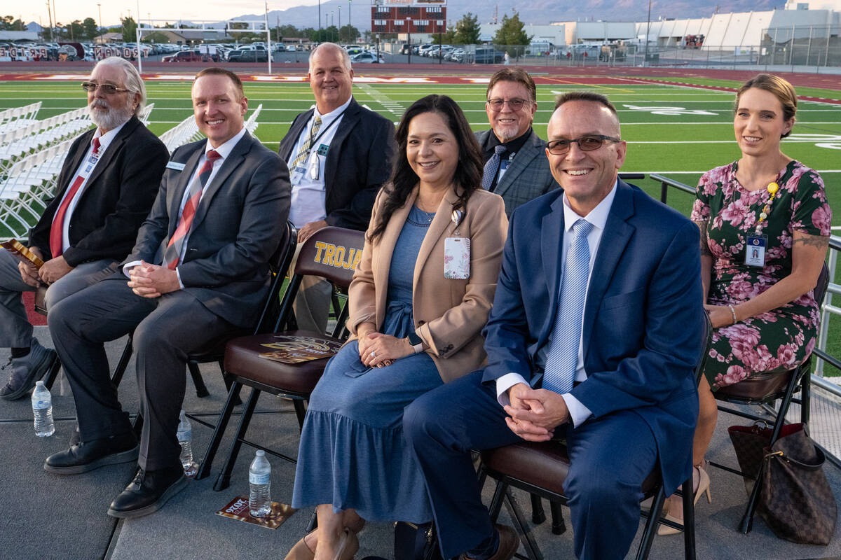 The Nye County School District Board of Trustees. (John Clausen/Pahrump Valley Times)
