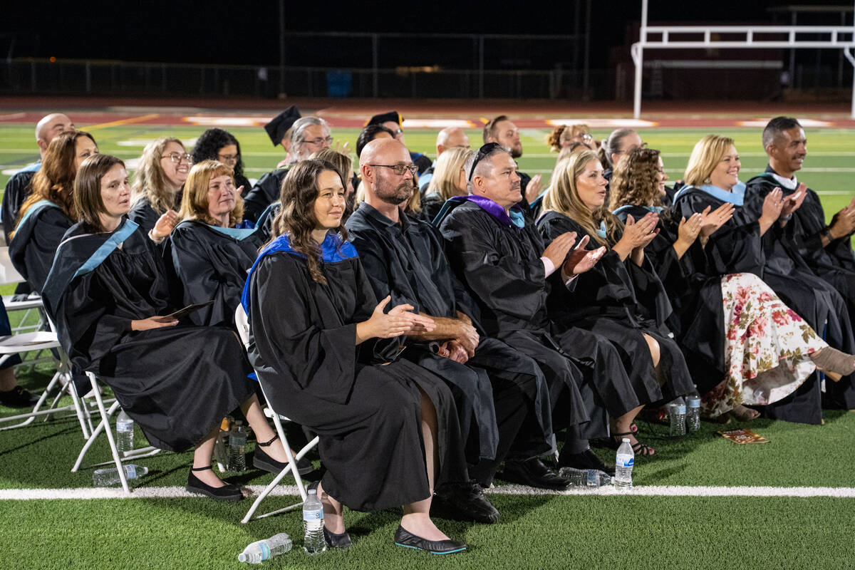 Pahrump Valley High School faculty attend the 2026 graduation ceremony on Friday, May 31, 2026 ...