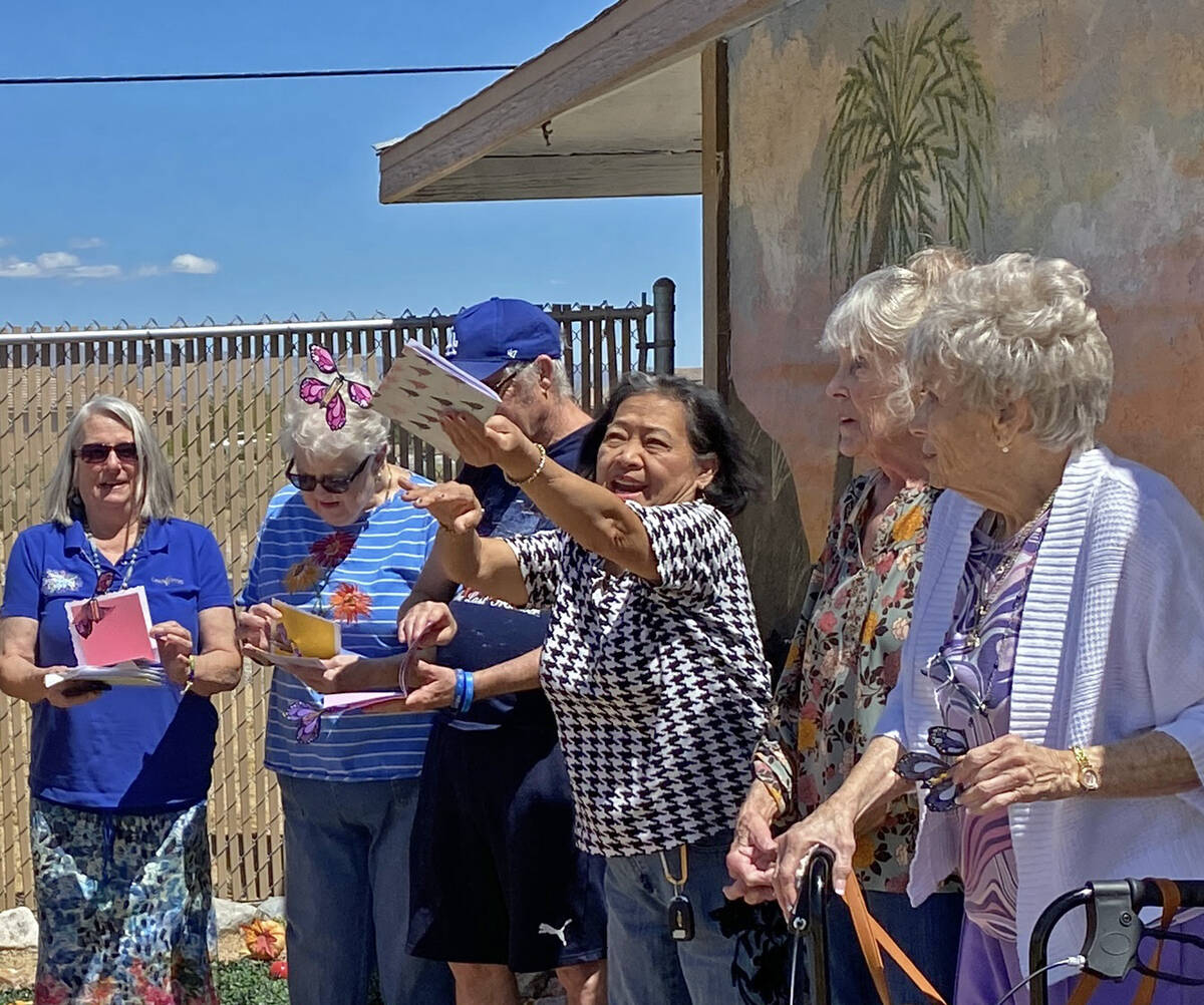 Colorful, wind-up, paper butterflies were released at the GriefShare Celebration of Life, elici ...