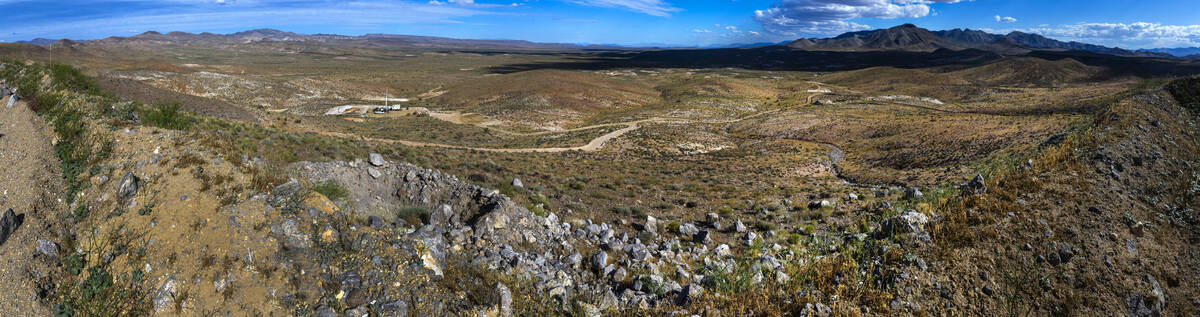 A stitched panoramic of the AngloGold Ashanti Arthur gold exploration site in Beatty on Wednesd ...