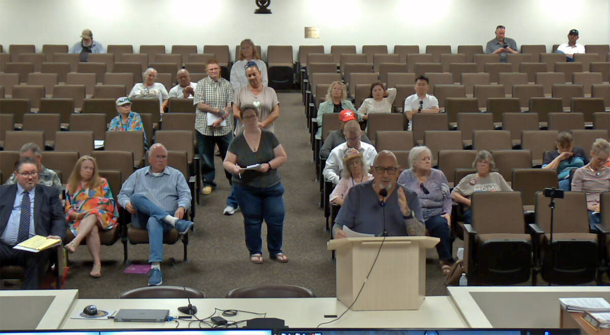 The Nye County Commission opened a public hearing on a bill to abolish the elected public admin ...