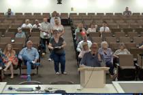 The Nye County Commission opened a public hearing on a bill to abolish the elected public admin ...