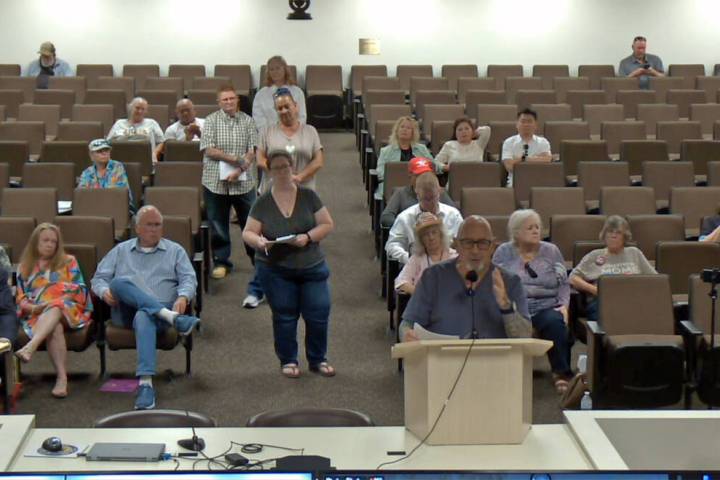 The Nye County Commission opened a public hearing on a bill to abolish the elected public admin ...