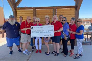 The American Legion Post #22 received a $3,500 donation check from the Nevada Silver Tappers an ...