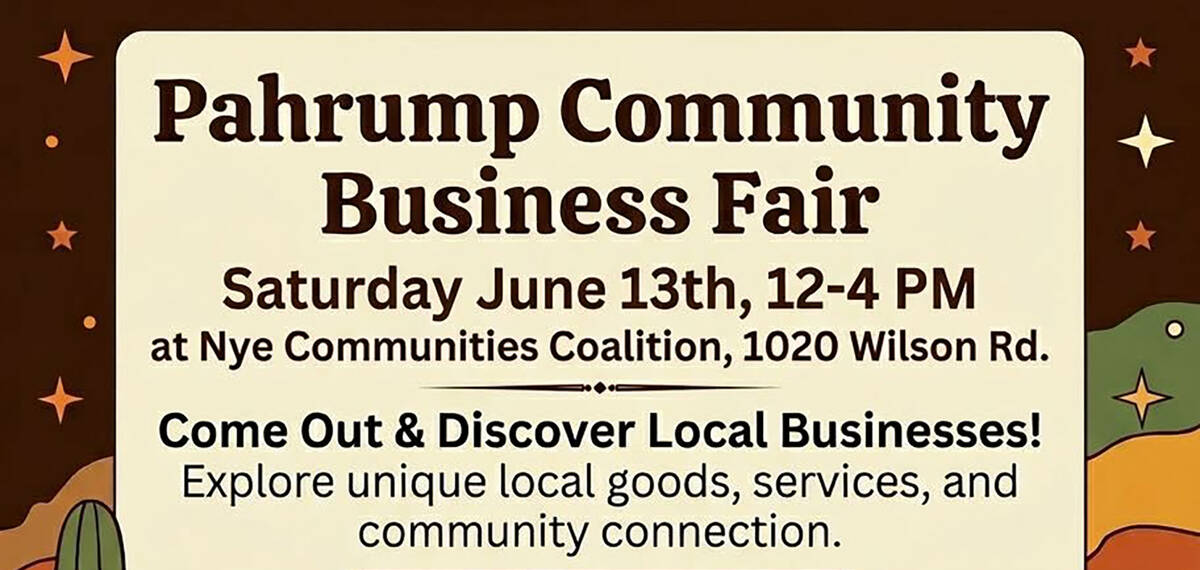 The free-to-attend Pahrump Community Business Fair will feature 64 local businesses and nonprof ...