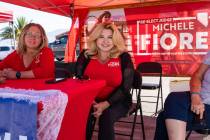 Michele Fiore greeted voters early Tuesday morning before 8 a.m. on Primary Election Day at her ...
