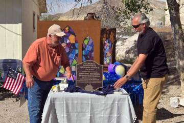 Tonopah Community Church Pastor Jim Galli, left, and congregant Kirk Greber, right, had the hon ...