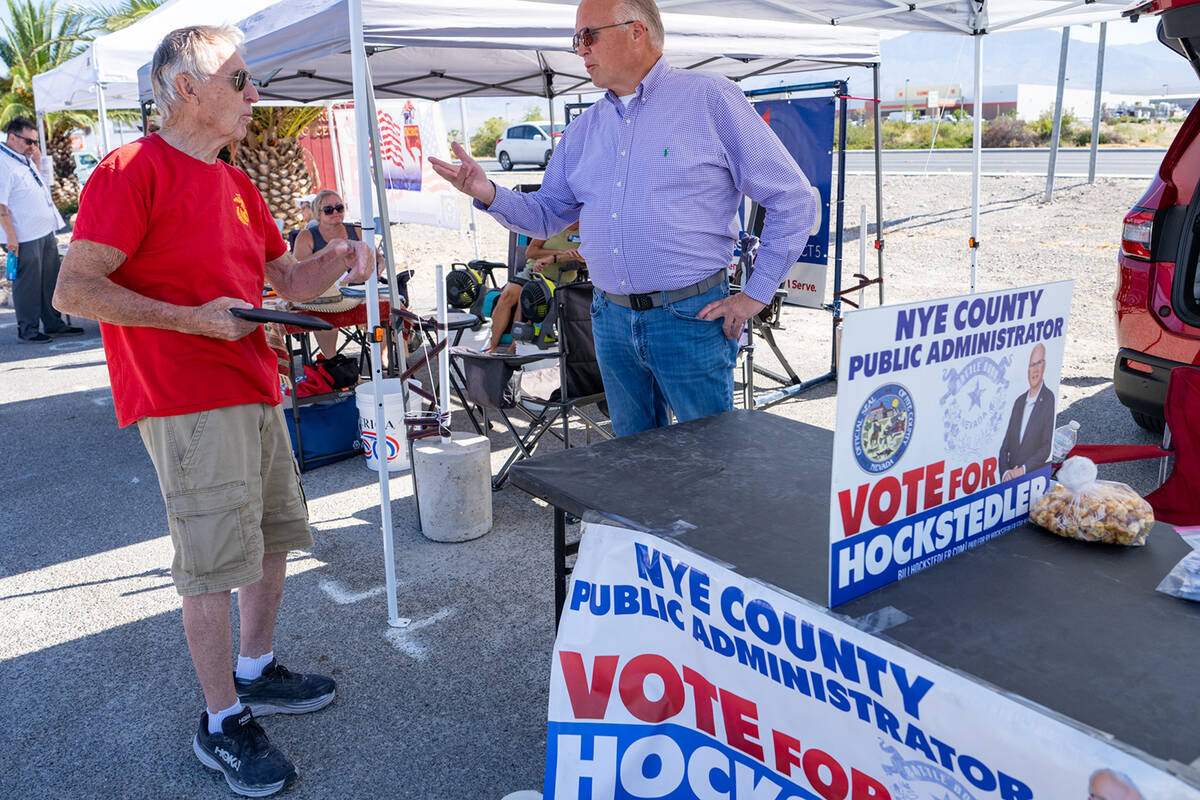 Republican challenger for public administrator Bill Hockstedler (right) had received 55.6% of t ...