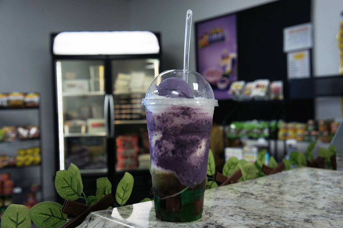 Oh My Lumpia! offers the classic Filipino sweet treat of halo-halo. The dessert is a mix of sha ...