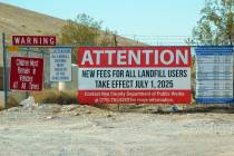 The Nye County Commission adopted a bill to waive landfill tipping fees for residents but the e ...