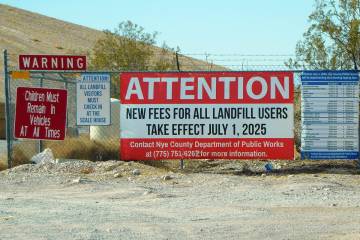 The Nye County Commission adopted a bill to waive landfill tipping fees for residents but the e ...