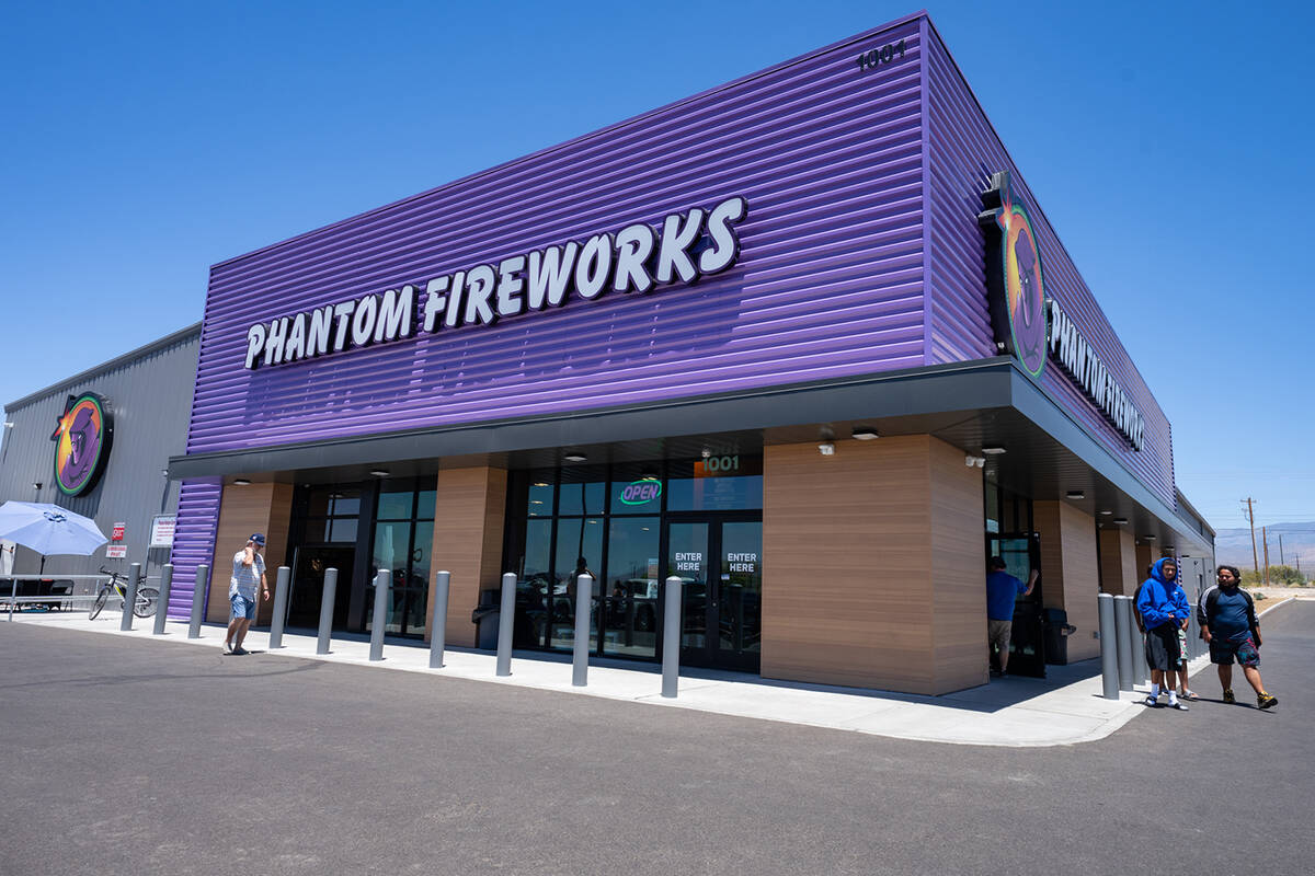 Kellie Mendenhall, manager of Phantom Fireworks in Pahrump, said sales are expected to pick up ...