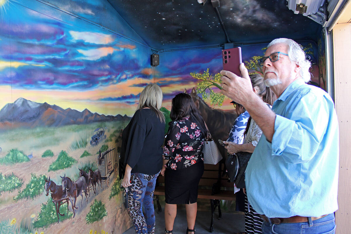 Local songwriter Rick Scanlan takes a look around the newly renovated Pahrump Tourism Info Cent ...