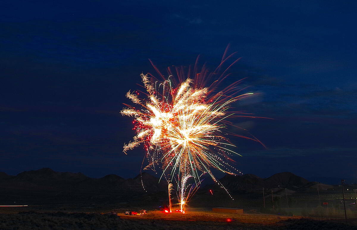 The annual Fourth of July fireworks show in Tonopah, NV is held annually near the Tonopah High ...